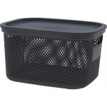 Excellent Úložný plastový koš s víkem 6 l šedá – Zboží Dáma