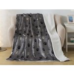 Xpose Mikroplyš deka TLAPIČKY s beránkem šedá s beránkem 140x200 – Sleviste.cz