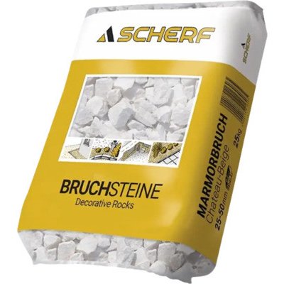 Kamenná drť mramorová zámecká 25–50 mm béžová balení 25 kg – Zboží Dáma