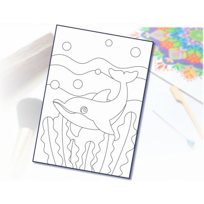 Radost v písku Šablona na pískování delfín v řasách A5 148 x 210 mm – Zboží Dáma