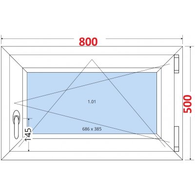 SMART Plastové okno 80x50, Otevíravé a sklopné – Zboží Mobilmania