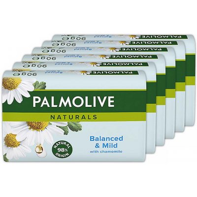 Palmolive Naturals Balanced & Mild toaletní mýdlo Chamomile & Vitamín E 6 x 90 g – Zbozi.Blesk.cz