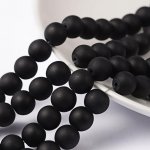 Matné korálky - černé - ∅ 8 mm - 10 ks – Zboží Dáma