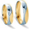 Prsteny Savicki Snubní prsteny dvoubarevné zlato kulaté SAVOBR276