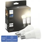 Philips Hue BT LED 9.5W teplá bílá 2 ks stmívatelná LED žárovka E27 806lm 2700K – Zboží Živě