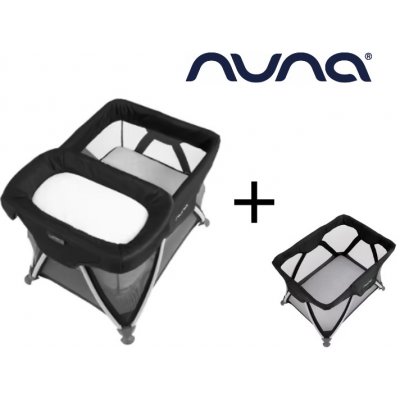 Set Cestovní postýlka Nuna SENA s přebalovacím pultem 2022 + Voděodolný potah matrace Caviar
