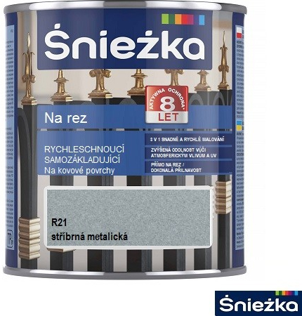 ŚNIEŻKA Barva na rez 3v1 základ, mezivrstva a vrchní nátěr R21 0,65l  stříbrný metalický od 219 Kč - Heureka.cz