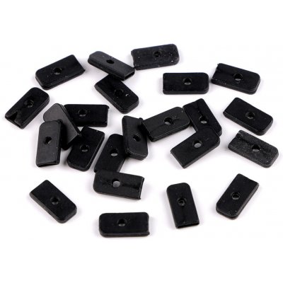 Silikonové koncovky na ploché, kovové a plastové kostice šíře 6; 8; 12 mm - (6 mm) černá (50 ks) – Zboží Mobilmania