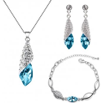 Sisi Jewelry souprava náhrdelníku náušnic a náramku Elegance Seablue SET2025-AHSET4156(2) Světle modrá