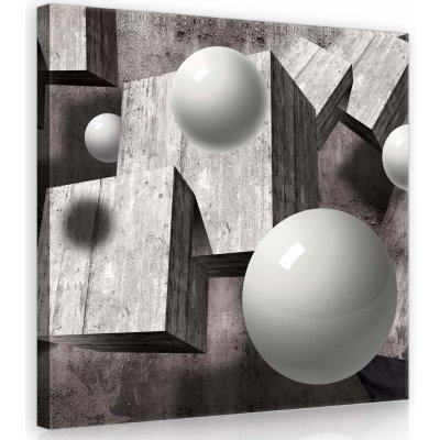 Consalnet Obrazy na stěnu - 3D šedé geometrické obrazce, 80x80 cm – Zboží Mobilmania