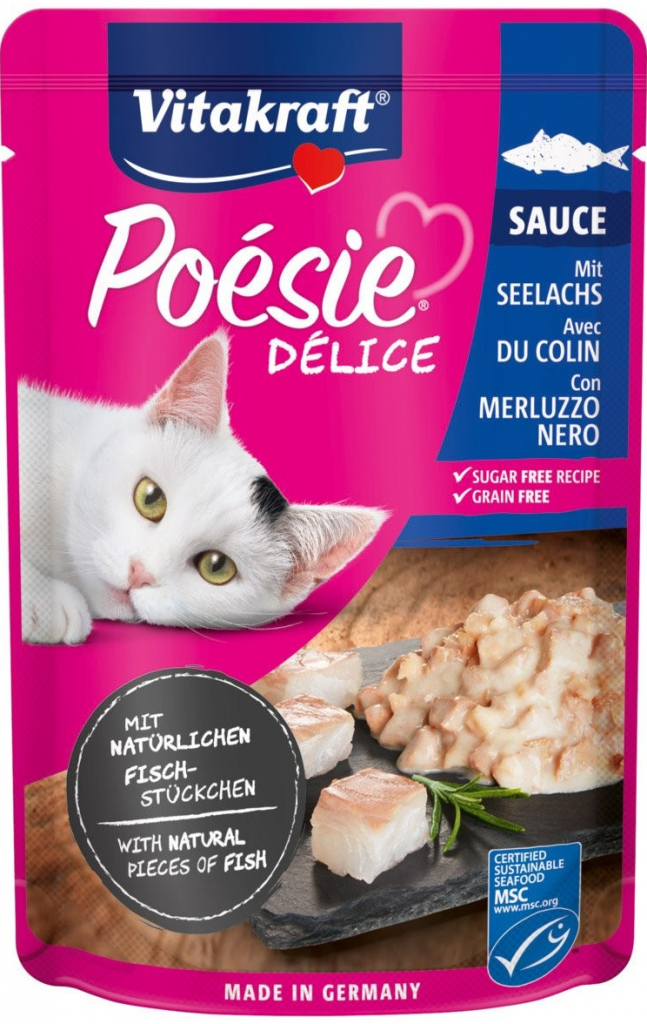 Vitakraft Poésie DéliSauce a treska tmavá 23 x 85 g