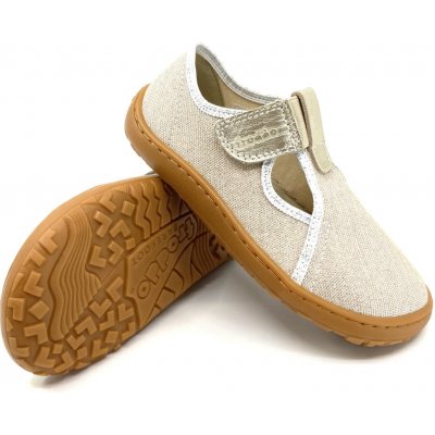 Froddo BarefootCanvas T-bar G1700423-1 gold shine – Zboží Dáma