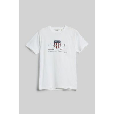 Gant Archive Shield Ls t shirt bílá – Zboží Dáma