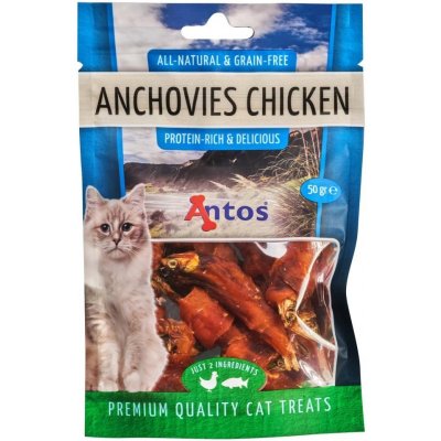 Antos Cat treats rybičky obalené kuřecím masem 50 g