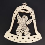 AMADEA Dřevěná ozdoba zvonek s andělem 20 cm – Hledejceny.cz
