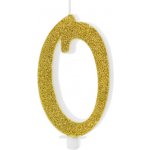 PartyDeco svíčka zlatá číslo 0 – Zboží Dáma