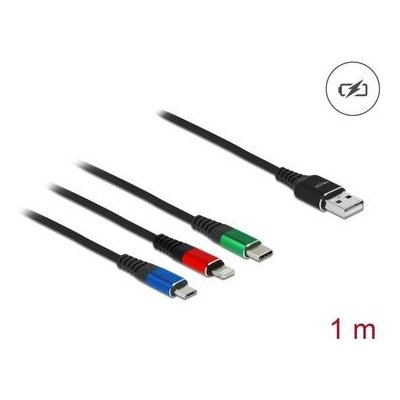 DeLock 87277 USB-A 2.0 (M) - USB Micro-B (M USB-C (M) Lightning (M), 1m, barevný – Zbozi.Blesk.cz