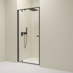 Erga Sydney, 1-křídlé výklopné sprchové dveře do otvoru 80x195 cm, 6mm čiré sklo, černý profil, ERG-V02-SYDNEY-D080-BK – Sleviste.cz
