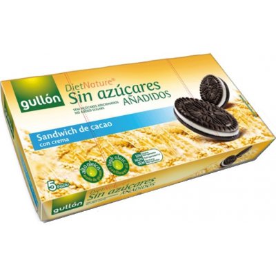Gullón Twins kakaové sušenky plněné krémem s vanilkovou příchutí bez cukru 210 g