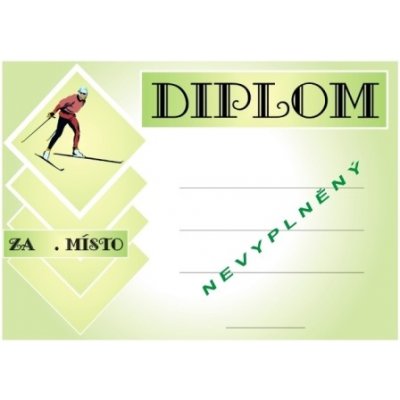 VIZINGR Lyžování diplom A4 č.7 Lyže č.7 BEZ TEXTU – Zboží Dáma