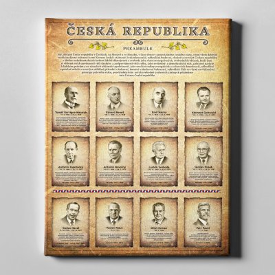 Nástěnný obraz „Česká republika - prezidenti“ 70x90 cm – Zboží Mobilmania