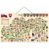 Puzzle Woody Magnetická mapa Slovenska s obrázky a společenská hra 3v1