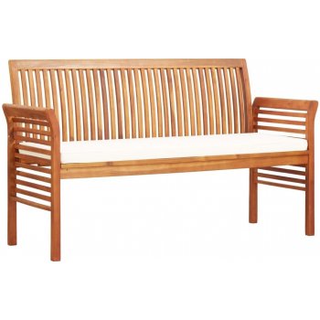 VidaXL 3místná zahradní lavice s poduškou 150cm masivní akáciové dřevo