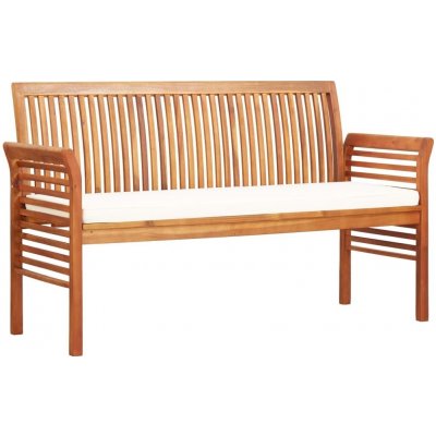 VidaXL 3místná zahradní lavice s poduškou 150cm masivní akáciové dřevo