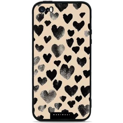 Mobiwear Glossy - Apple iPhone 5 / 5S / SE - GA51G Černá srdíčka – Sleviste.cz