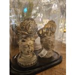 Šedo-zlatá dekorace socha hlava Buddha - 11*9*22 cm - Clayre & Eef – Hledejceny.cz