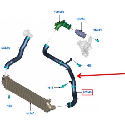 Hadice pro INTERCOOLER Ford levá – Zbozi.Blesk.cz