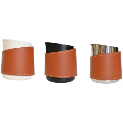 Tairro konvička na mléko 350 ml kožený obal Bílá – Zboží Dáma