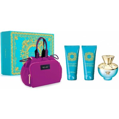 Versace Dylan Turquoise toaletní voda 100 ml + tělový gel 100 ml + sprchový gel 100 ml + dámská kabelka