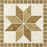 Crearreda 31225 Samolepicí dekorace Tile Cover Beige FlowersKachlík, béžové hvězdicové květy 3 archy 20x20 cm – Sleviste.cz