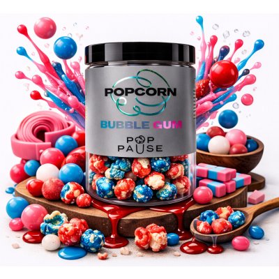Pop Pause Popcorn Bubble gum Velikost: 1000 ml 125 g – Zboží Dáma