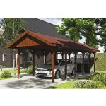 SKAN HOLZ Přístřešek na auto Wallgau 380 x 900 cm ořech – HobbyKompas.cz