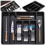 Ruhhy 24748 Plastový nastavitelný organizér do kuchyňské zásuvky, černá – Zboží Dáma