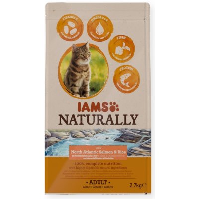 Iams Naturally Adult Cat with North Atlantic Salmon & Rice 2,7 kg