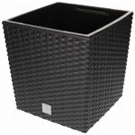 Prosperplast Květináč ratanový Rato low 26,5x26,5 cm objem 15,8 L. antracit – Zboží Dáma