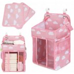 Baby´s Friends AG736C kapsář závěsný organizér na dětskou postýlku obláčky 43x28x20 cm růžová – Zboží Mobilmania