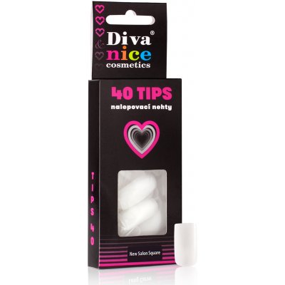 Diva & Nice Cosmetics Nalepovací umělé nehty New Salon Square TIPS 40 – Sleviste.cz