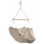 Závěsné houpací křeslo krémové HOJDAVAK MAXI s polštářkem, Lano bílé - Indoor tkanina – Zboží Dáma