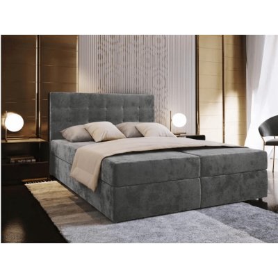 Textilomanie Glorien Boxspring velvet šedá s matrací Bonell pružinová Kronos 15 – Hledejceny.cz