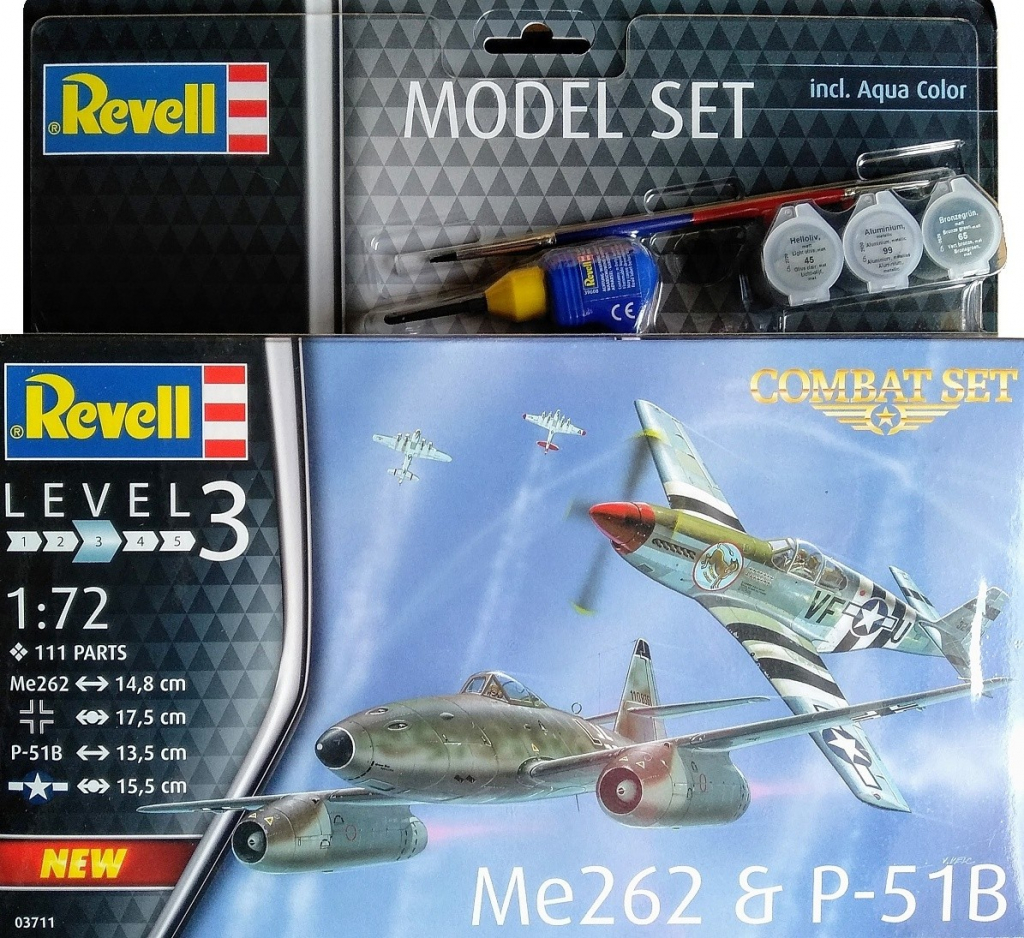 Revell ModelSet letadla 63711 Me262 & P-51B 1:72