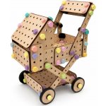 Li&Neli Dřevěná šroubovací stavebnice Kočárek 196 dílků – Zboží Mobilmania