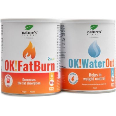 Natures Finest Nutrisslim OK! fat burn 150 g + OK! water out 150 g hubnoucí set – Hledejceny.cz