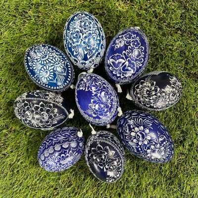 Ručně malované velikonoční kachní vejce na zavěšení, 1ks – Hledejceny.cz