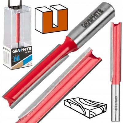 Graphite Frézovací bit, rovný dlouhý, HM, 10 x 50 mm, stopka 8 mm – HobbyKompas.cz