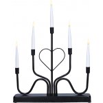 Solight LED kovový svícen 5ramenný černý 42 cm – Hledejceny.cz