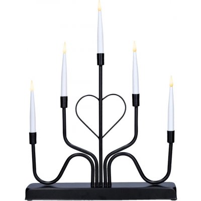Solight LED kovový svícen 5ramenný černý 42 cm – Hledejceny.cz